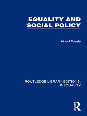 cover image of Equality and Social Policy